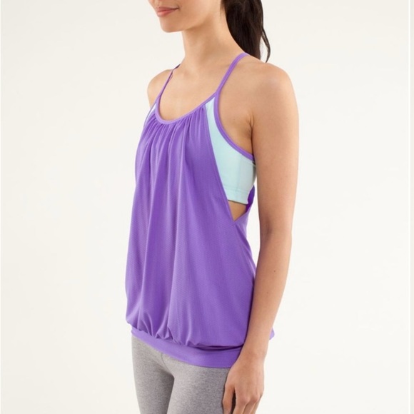 Lululemon No Limits Tank –Power Purple Aquamarine Sz4 Like New Retired Edition - Picture 2 of 12